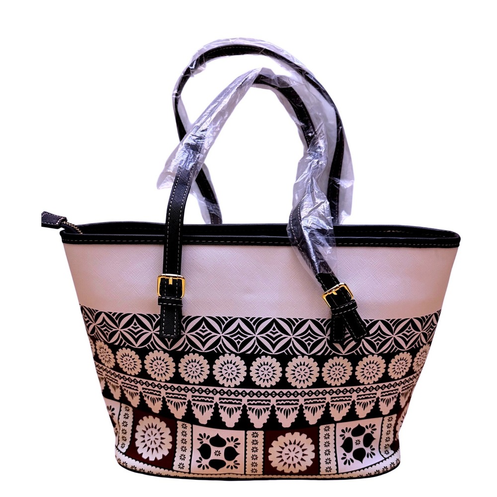 Fiji Tapa Print Tote Bag Adjustable Straps NEW